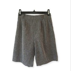 Gray & White Lightweight Striped Culottes